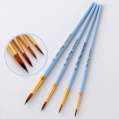 4pcs Matte Blue Wood Oil Painting Pens