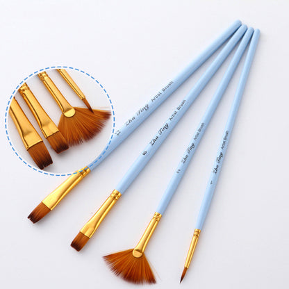 4pcs Matte Blue Wood Oil Painting Pens