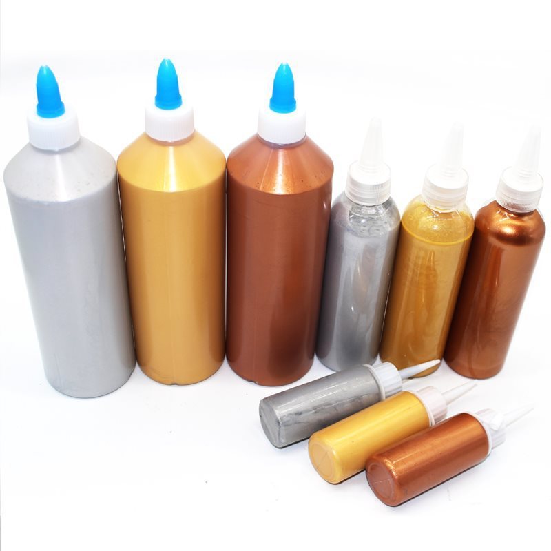 Large Bottle Metallic Acrylic Pigment Gold Silver Copper